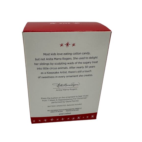 Hallmark Ornament I Want A Hippopotamus for Christmas Magic Sound NIB 2016 - Picture 2 of 6
